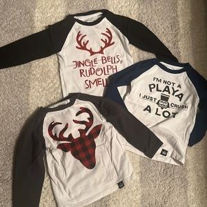 3x 2T/3T holiday Littlest Prince Couture raglans.